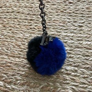 Diane Von Furstenberg Black and Blue Fuzzy Keychain
